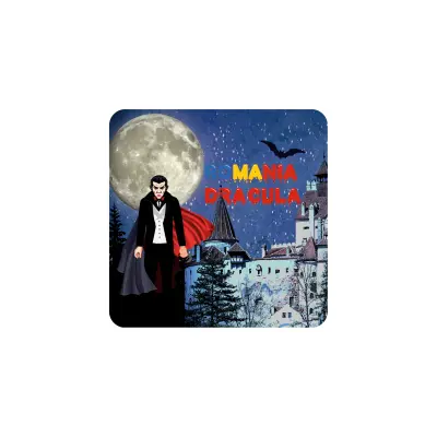 Dracula castelul bran, set 6 suporti coster din lemn, model a